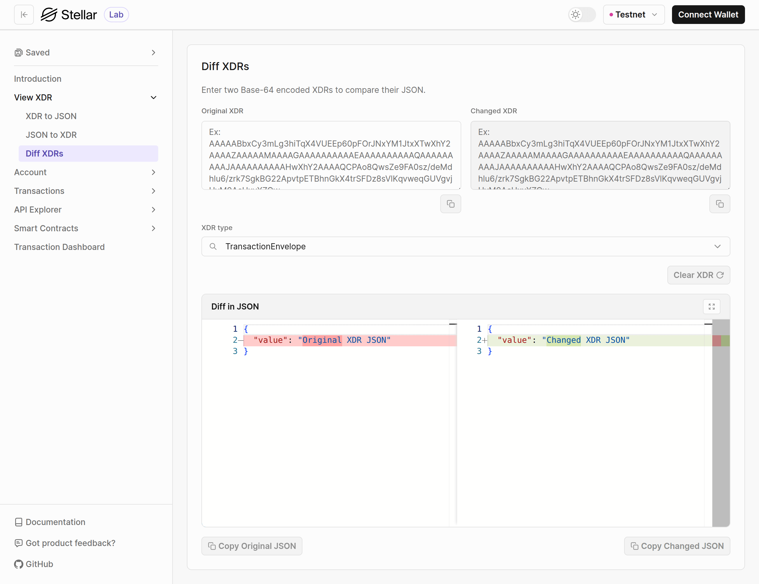 Lab: Diff XDRs page